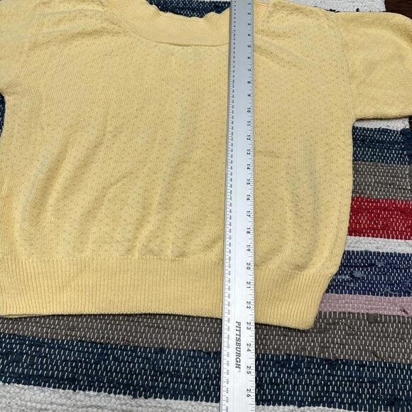 Vintage Rare Sakura Sport Yellow Knit Tee Short Sleeve Sweater Size Large/XL - Picture 5 of 8